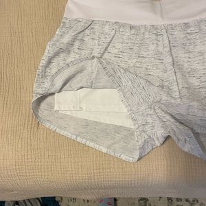 Senita Swift shorts. Heathered white/grey color. Size large